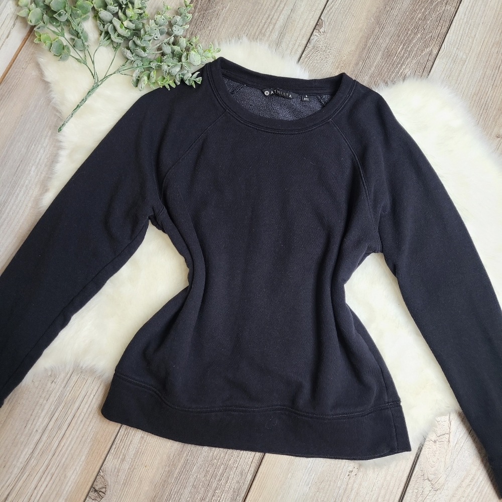 Athleta Basic Black Pullover Long Sleeve Sweatshi… - image 3